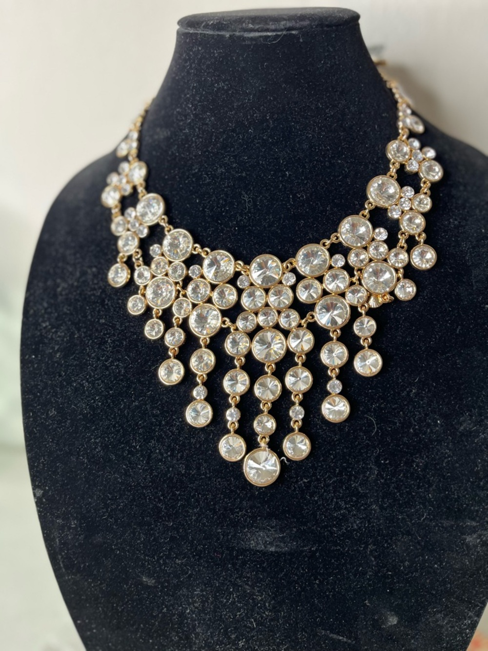 Gold-Tone Crystal Bib Necklace - Women Accessories